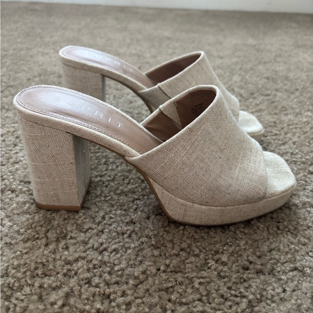 Esprit Beige Textured Heels